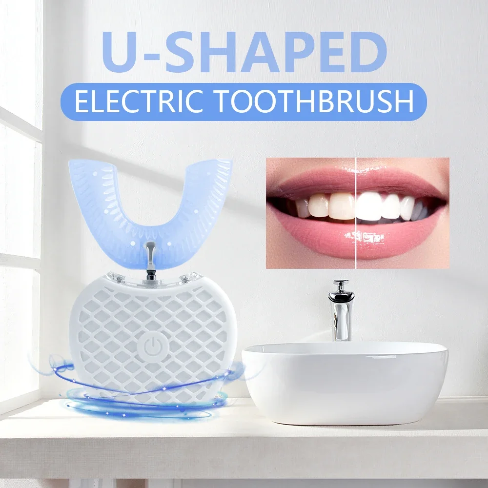 Teeth Whitening Blue Light - Ultrasonik Elektrikli Diş Fırçası Yetişkin, Otomatik