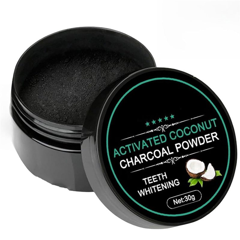 Teeth Whitening Activated Organic Charcoal - 【TUTKUNLARIN FAVORİSİ】Diş Beyazlatma Tozu Aktif Kömür,