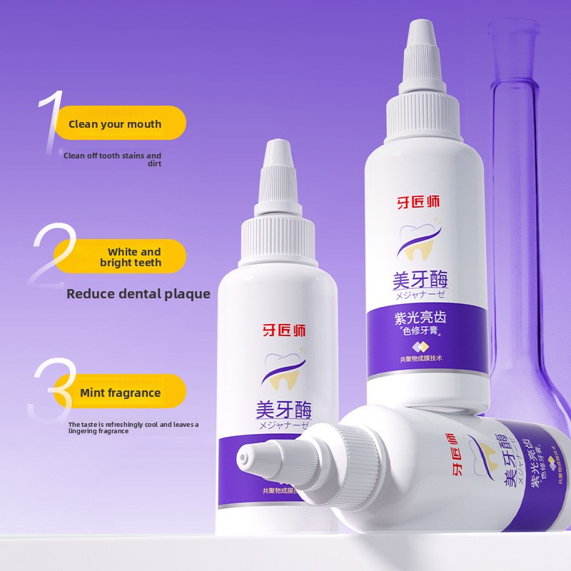Teeth Whitening Enzymes - Mor Işık Parlatıcı Diş Macunu, Derinlemesine