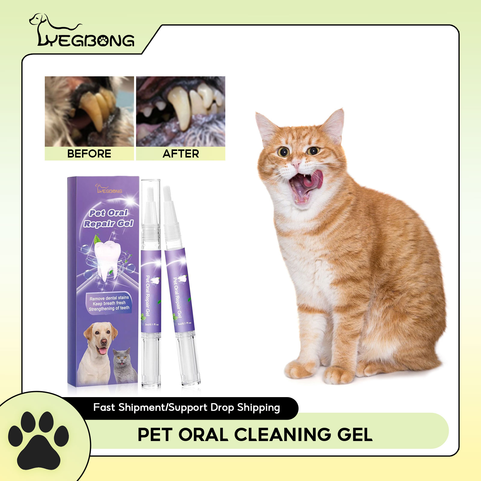 Teeth Whitening Hismile - Pet Oral Onarım Jeli Yavru Tartar
