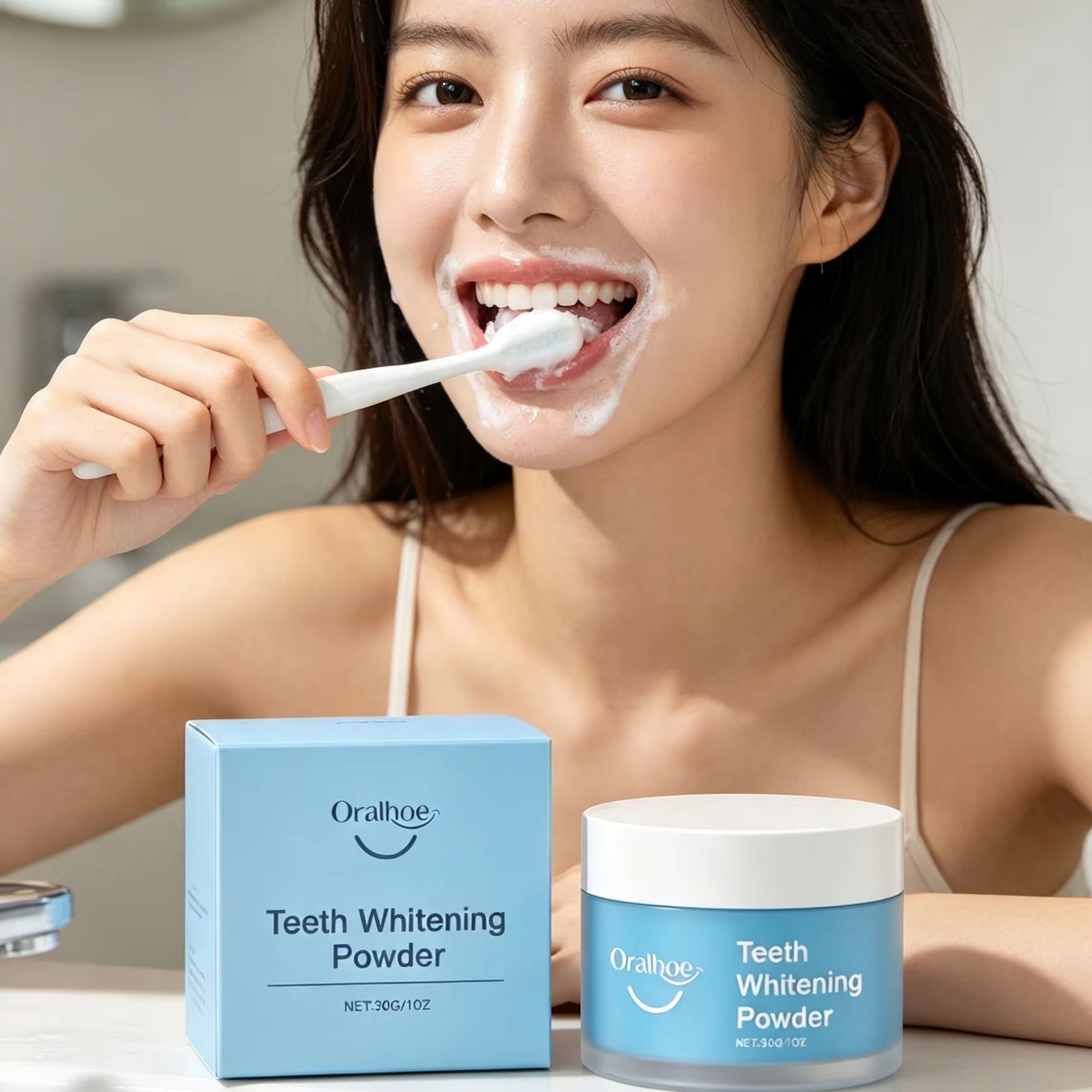 Teeth Whitening Hismile - Oralhoe Diş Tozu, Dişleri Fırçalamak İçin